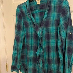 Sundance soft plaid blouse, Size Small